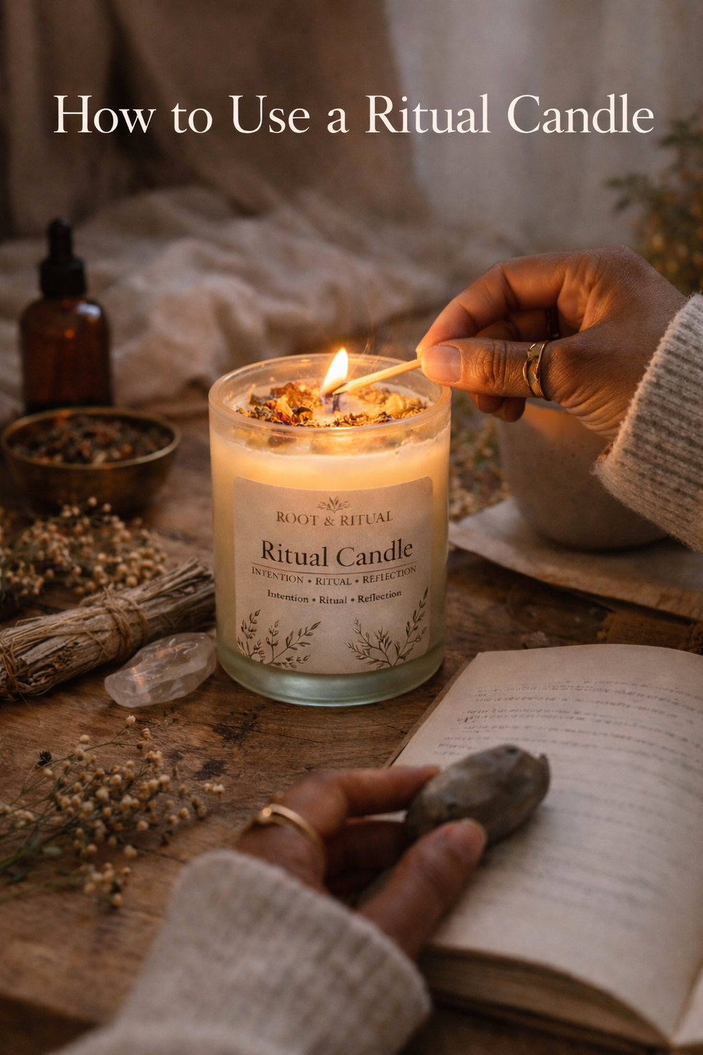🌿 How to Use a Ritual Candle (A Simple Guide)