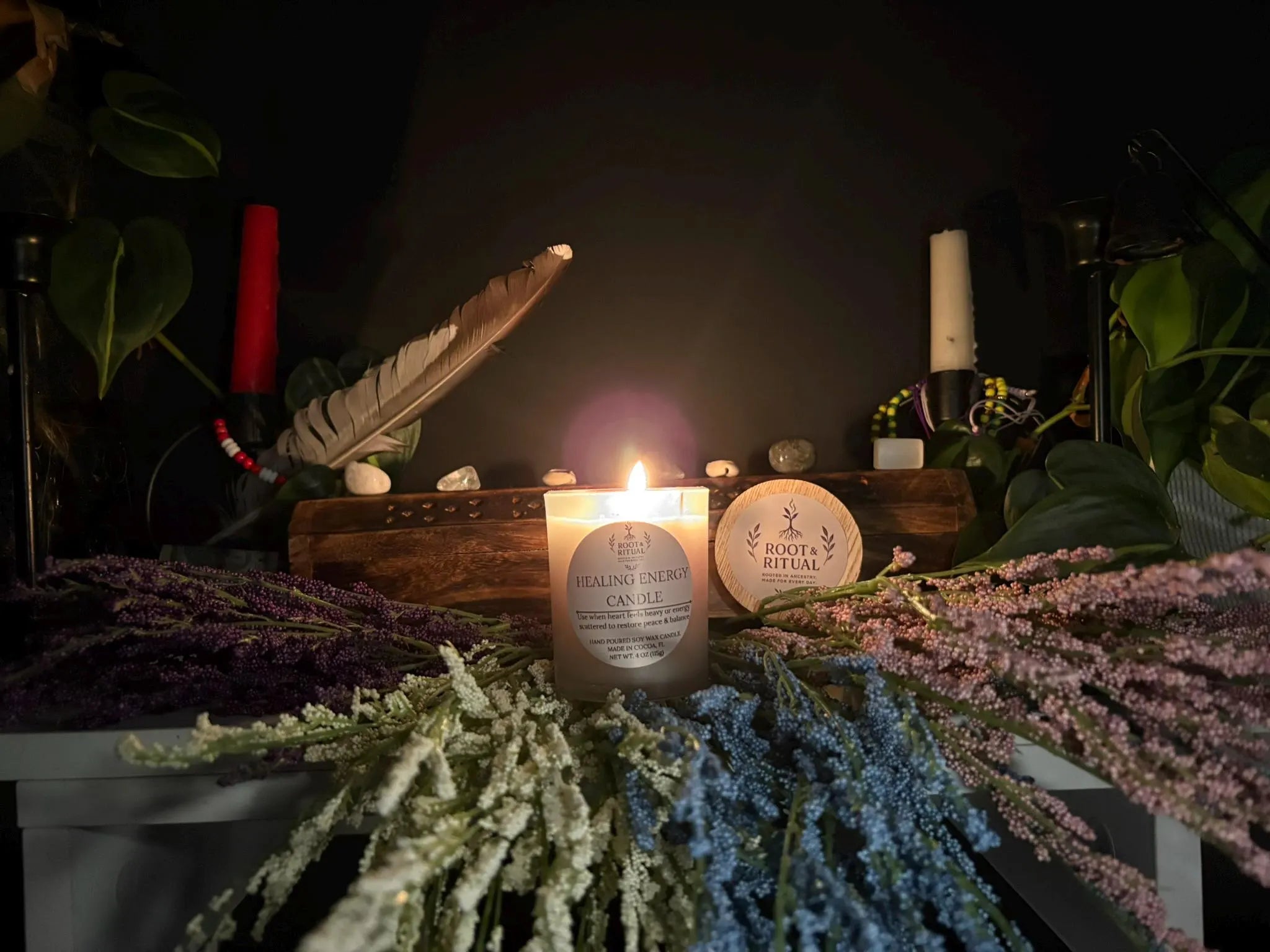 Healing Energy Ritual Candle | Spiritual Healing and Emotional Balance | Self Care Candle | Calm and Renewal Candle (4 oz)