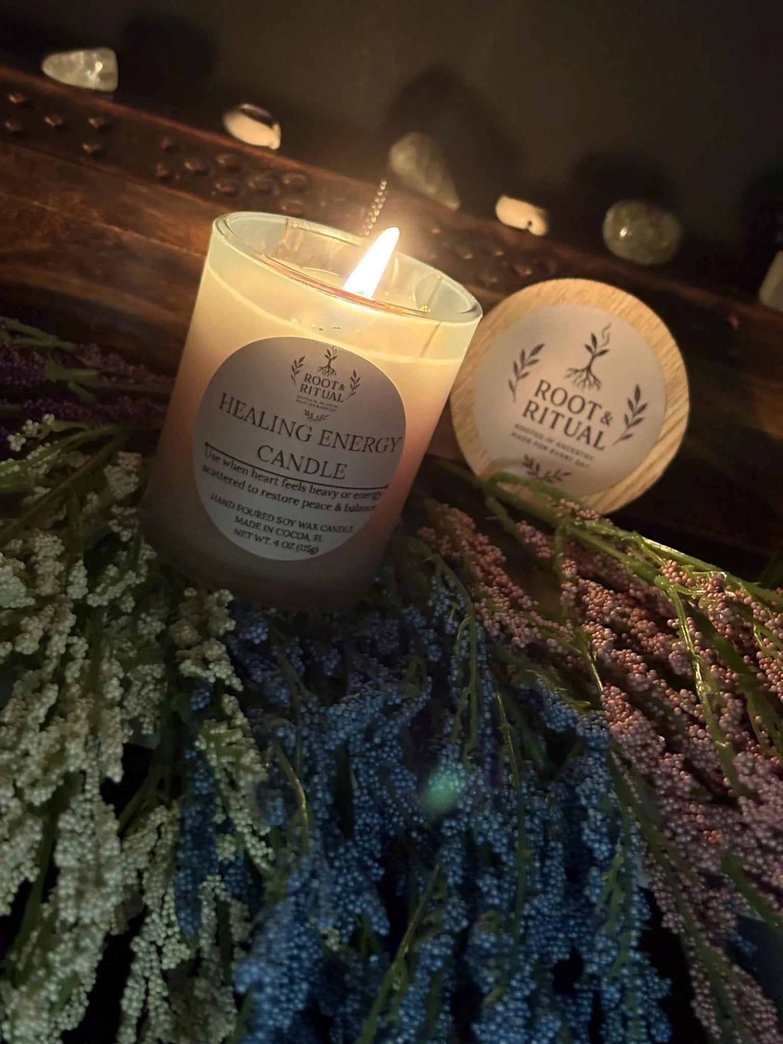 Healing Energy Ritual Candle | Spiritual Healing and Emotional Balance | Self Care Candle | Calm and Renewal Candle (4 oz)