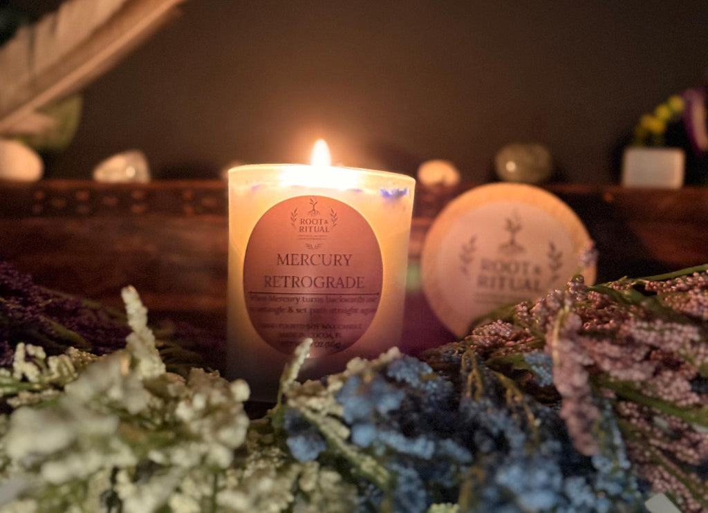 Mercury Retrograde Survival Candle | Clarity, Communication, Protection Ritual (4oz)