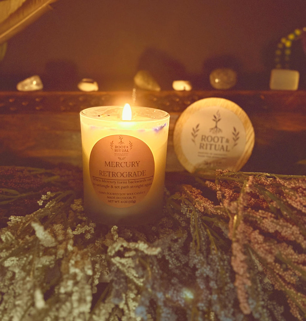 Mercury Retrograde Survival Candle | Clarity, Communication, Protection Ritual (4oz)