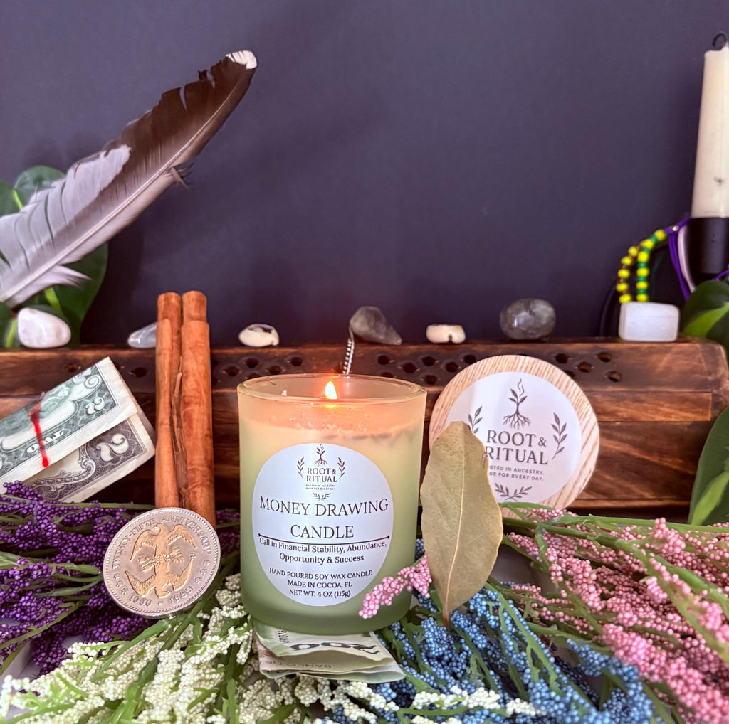 Money Drawing Ritual Candle | Prosperity, Abundance, Wealth Attraction (4 oz)