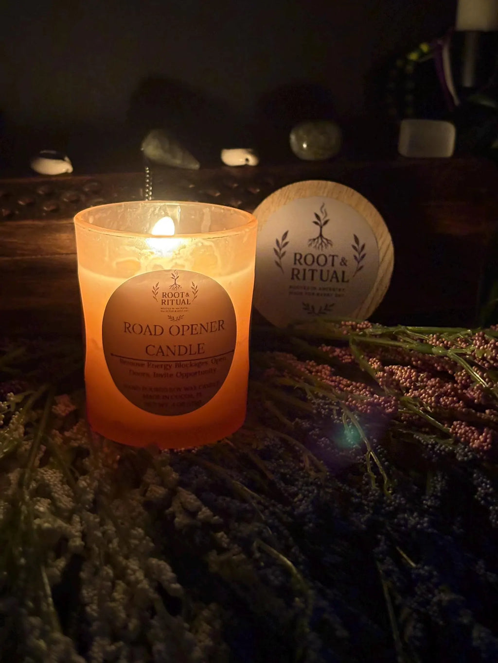 Road Opener Candle (4oz) with Spell: Remove Blockages • Open Doors • Clarity • Flow • Opportunity