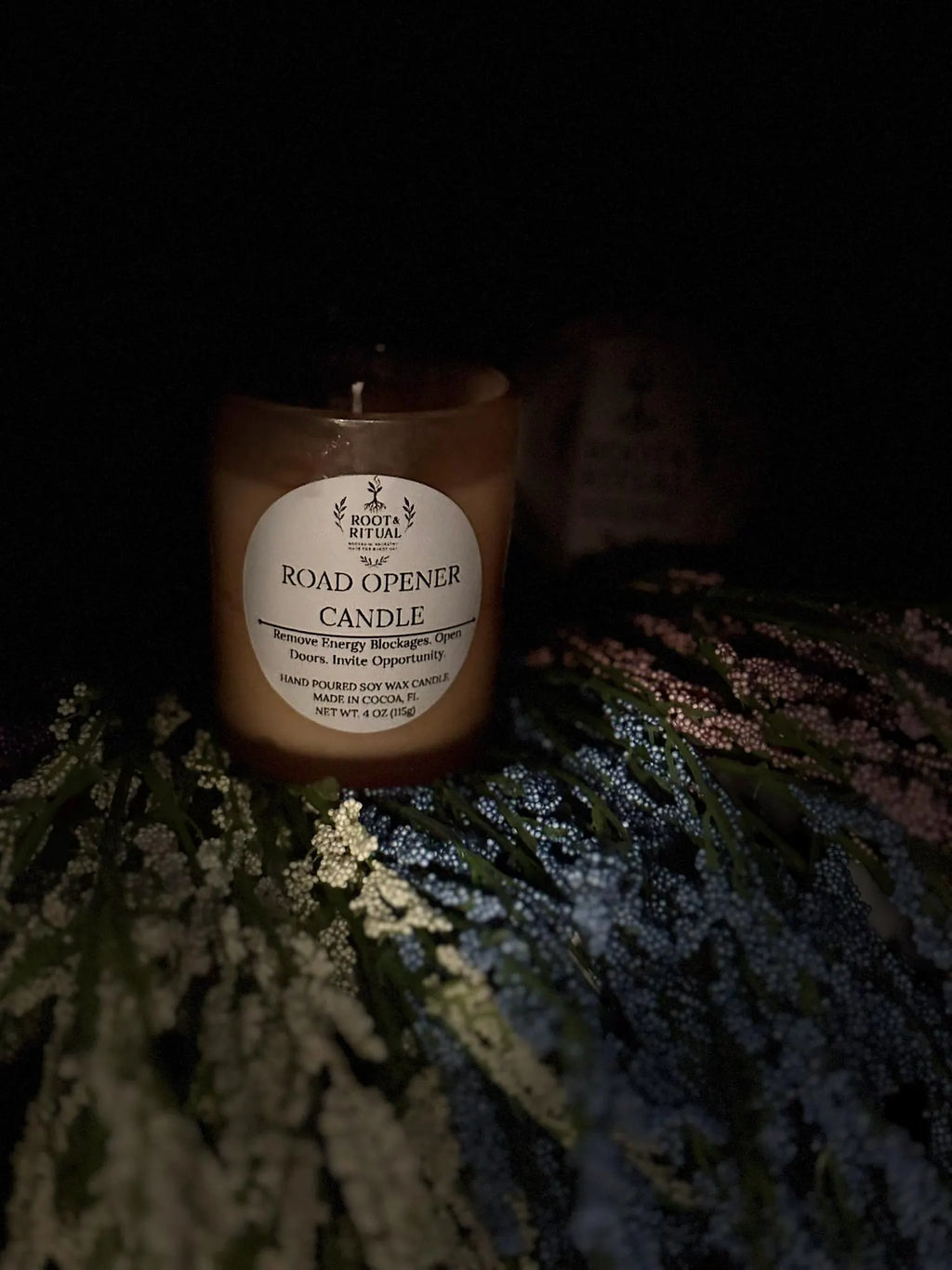 Road Opener Candle (4oz) with Spell: Remove Blockages • Open Doors • Clarity • Flow • Opportunity