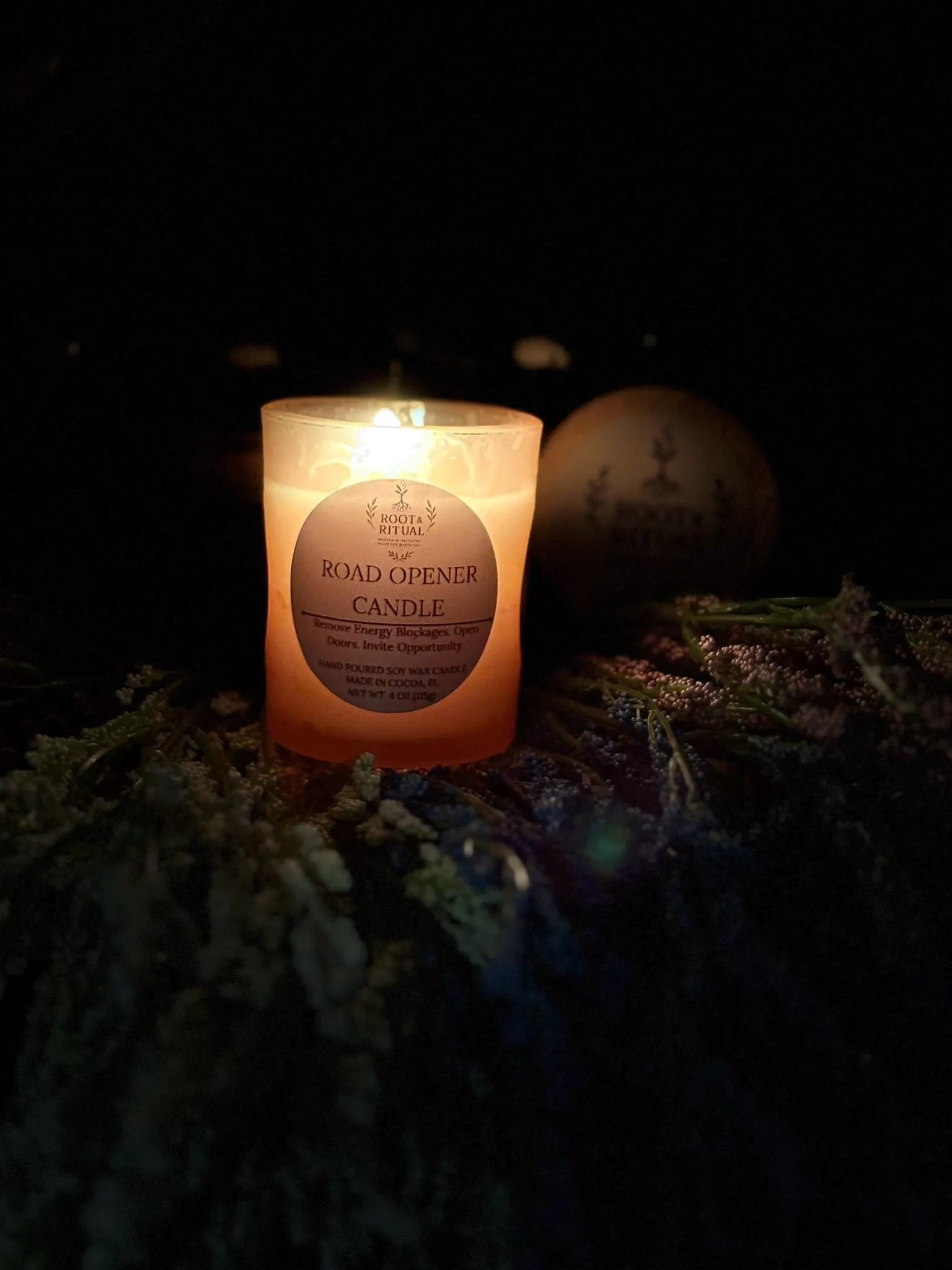 Road Opener Candle (4oz) with Spell: Remove Blockages • Open Doors • Clarity • Flow • Opportunity