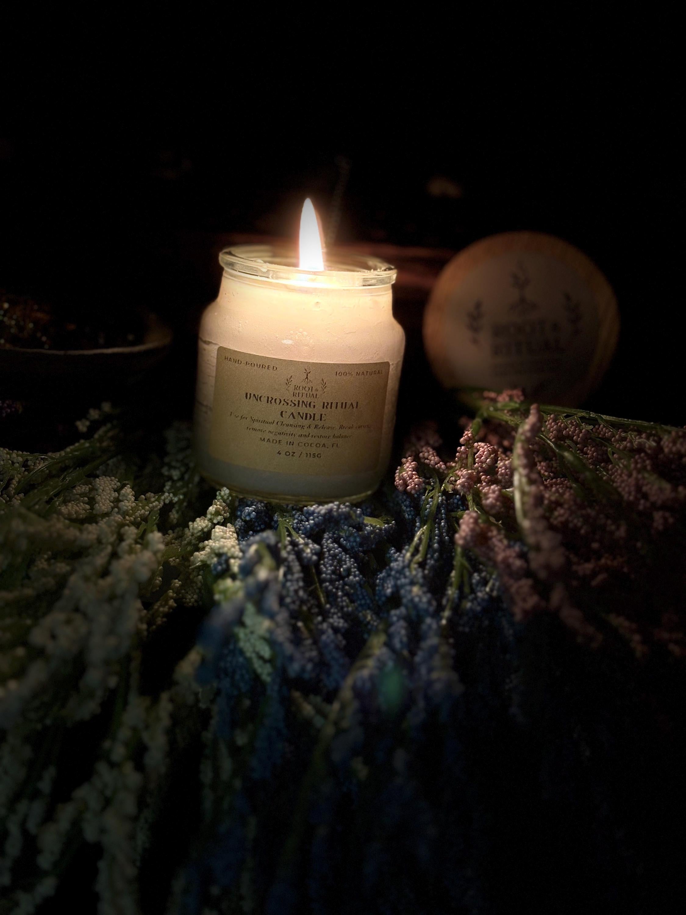 Uncrossing Ritual Candle | Remove Negative Energy, Spiritual Blockages (4 oz)